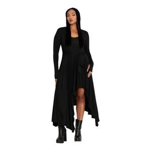 BlackMilk Dead Dancer Soft Drape Hooded Black Dress Large US 10-12